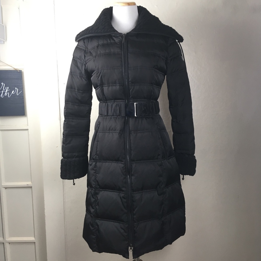 Laundry by Shelli Segal Long Black Down Jacket